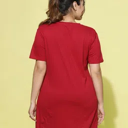 9shines Label Plus Size Pack Of 2 Graphic Printed Cotton Longline Lounge T-shirts image 3