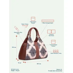 Zouk Konkona Statement Mughal Motif Satchel Bag image 4