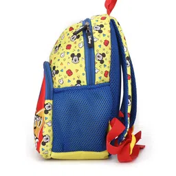 Disney Unisex Kids Yellow & Blue Mickey Mouse Print Backpack with Compression Straps image 2