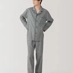 muji Side Seamless Flannel Long Sleeve Pajamas Set image 1