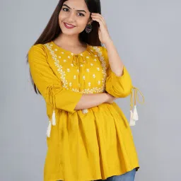 jhanvi designer studio Women Embroidered Regular Fit Top image 1