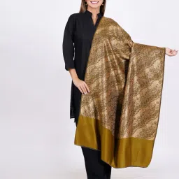 vrinde Women Paisley Patterned Shawl with Fringed Hem image 1