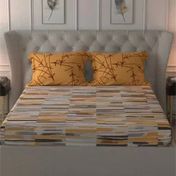 urban space Graphic Printed King Size Bedsheet with 2 Pillow Covers image 1