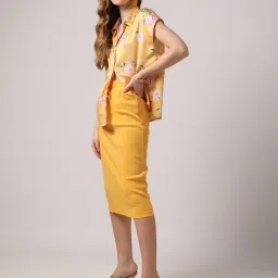 encrustd Straight Skirt with Drawstring Fastening image 1