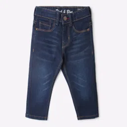 pink n blue Boys Lightly Washed Slim Fit Jeans image 1