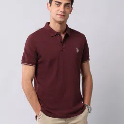 u.s. polo assn. Men Slim Fit Polo T-Shirt with Contrast Tipping image 1