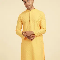 diwas by manyavar Men Checked Regular Fit Kurta with Insert Pocket image 1