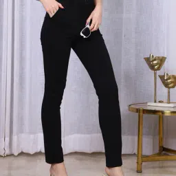 Shein Skinny Fit Full Length Fixed Waist Pants With Pockets image 1