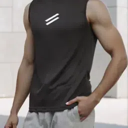 Shein Sleeveless Geometric Placement Print Crew Tshirt-image-5