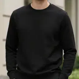 Shein Medium Length Full Sleeve Crew Sweatshirt-image-80