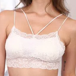 Shein Lightly Padded Floral Lace Double Strap Bralette Bra-picture-31