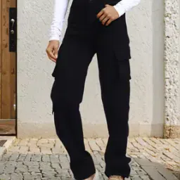 Shein Full Length Fixed Waist Cargo Style Jeans-picture-40