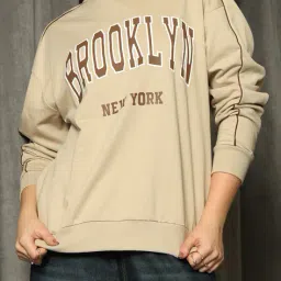 Shein Drop Shoulder Typographic Chest Print Sweatshirt image 1