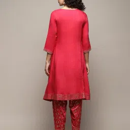biba Women Embroidered A-Line Kurta with Salwar Pants & Dupatta image 2