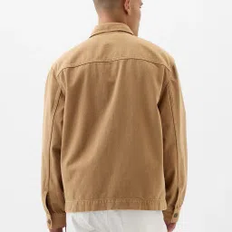 gap Solid Zip Front Boxy Fit Jacket with Patch Pockets image 2