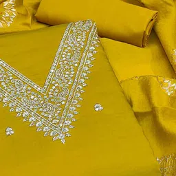 peachmode Women Embroidered Unstitched Dress Material image 2