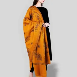 swi stylish Women Embroidered Woolen Shawl image 2