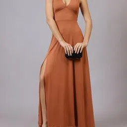 Shein Tie-Up Halter Neck Backless Maxi Split Thigh Dress-picture-32