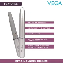 vega Ezy 2-In-1 Face Body & Nose Trimmer VHBT-02 image 2