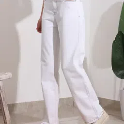 Shein Full Length Fly With Button Closure Jeans-image-49
