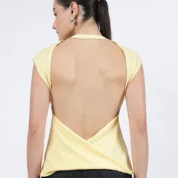 Shein Extended Sleeve Self-Designed Backless Fitted Top image 2