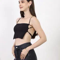 Shein Adjustable Spaghetti Strap Backless Ribbed Top image 2