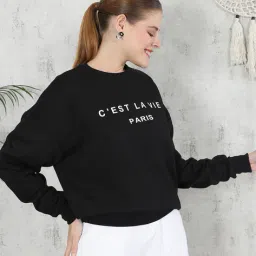 Shein Drop Shoulder Typographic Chest Print Sweatshirt image 2