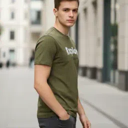 Shein Short Sleeve Typographic Chest Print Crew Tshirt image 2