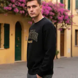 Shein Drop Shoulder Typographic Chest Print Crew Sweatshirt image 2