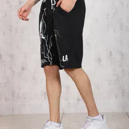 Shein Above The Knee Low Rise Graphic Print Track Shorts image 2