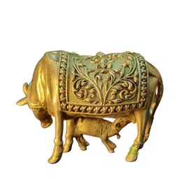 aakrati Brass Standing Cow & Calf Idol  image 2