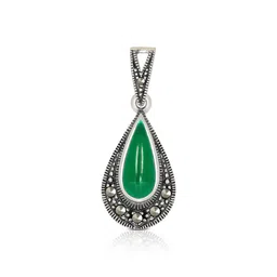 bhima jewels Women Sterling Silver Stone-Studded Pendant image 2