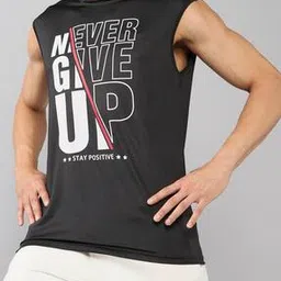 Shein Sleeveless Typographic Chest Print Crew Tshirt-image-25