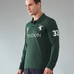 Shein Full Sleeve Typographic Chest Print Polo Tshirt image 2