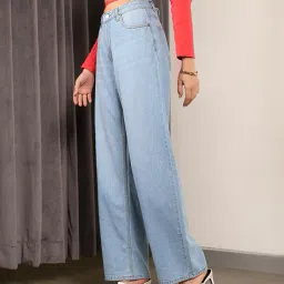 Shein Full Length Straight Fit Jeans With Pockets image 2