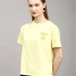 Shein Drop Shoulder Typographic Back Print Loose Fit Crew Tshirt image 2