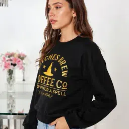 Shein Drop Shoulder Typographic Front Print Sweatshirt image 2