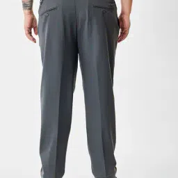 snitch Men Relaxed Fit Flat-Front Trousers image 2