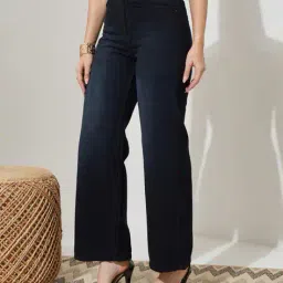 Shein High Rise Full Length Mid Wash Jeans image 2