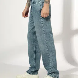 dnmx Men Heavily Washed Straight Jeans image 2