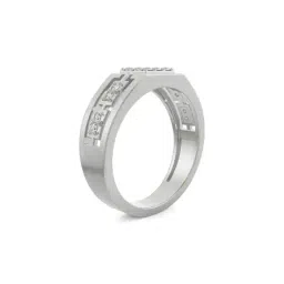 emori Men White Gold Vespa Lab Grown Diamond-Studded Band Ring image 2