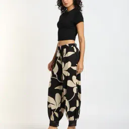 svrnaa by azorte Printed Cotton Harem Pants image 2