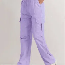 buda jeans co Women Flat Front Relaxed Fit Cargo Pants image 2