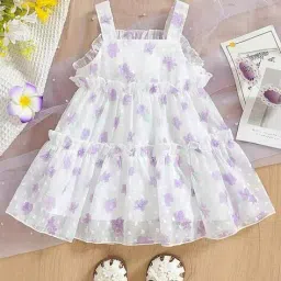 thoillling Girls Floral Print Tiered Dress image 2