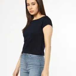 buda jeans co Women Fitted Boat-Neck T-Shirt image 2