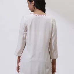 lakshita Women Embroidered No Darts A-Line Kurti image 2