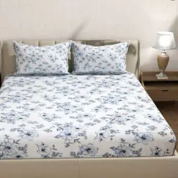 florida 120 TC Floral Print Double Bedsheet with Pillow Covers image 2