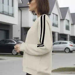 buda jeans co Women Striped Regular Fit Sweatshirt image 2