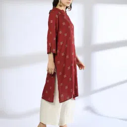 siyahi Women Floral Print Straight Kurta image 2