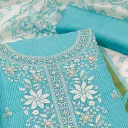 peachmode Women Embroidery Unstitched Dress Material image 2